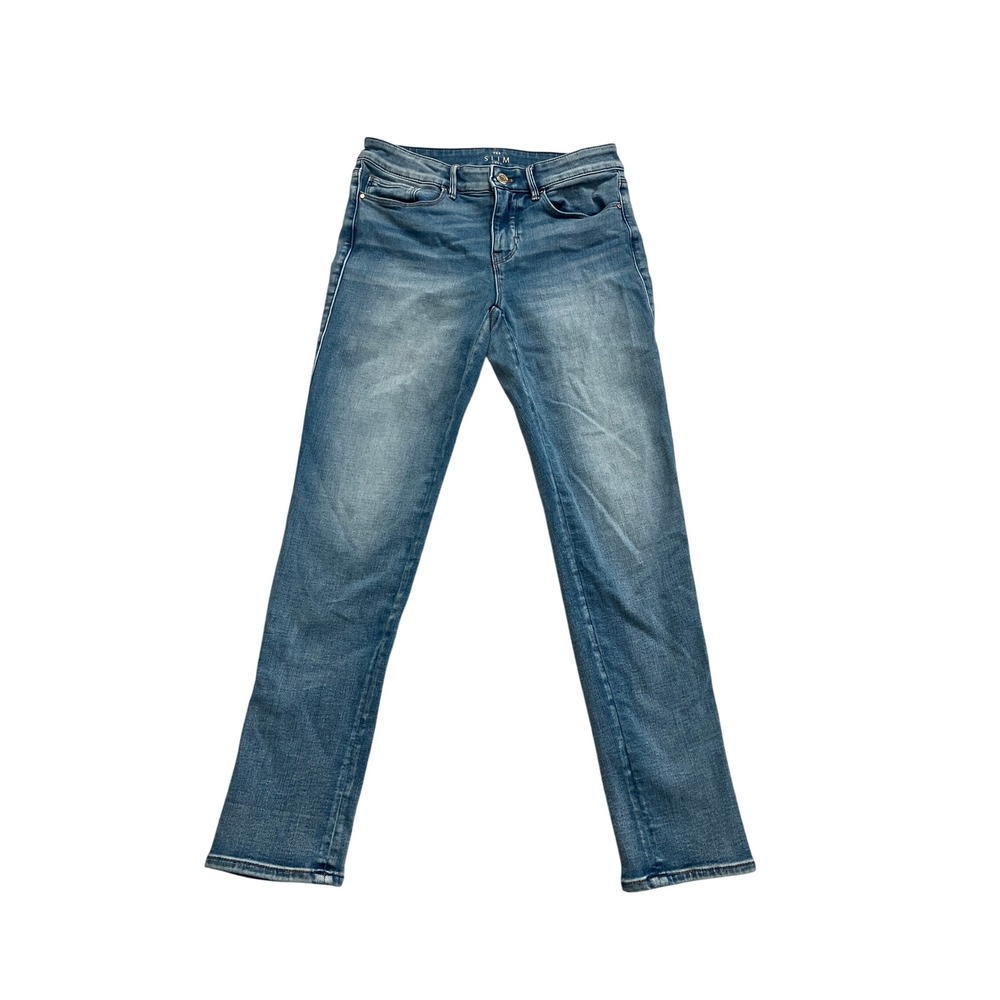White House Black Market The Slim Crop Blue Denim Jeans Womens Size 2 Mid Rise
